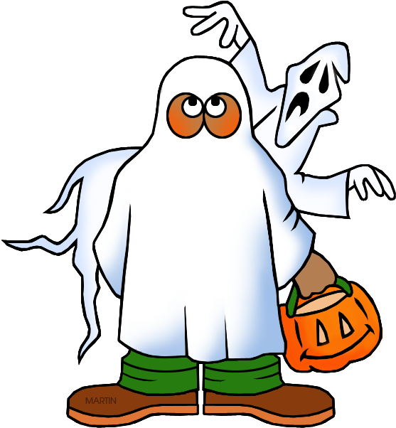 Ghosts - Phillip Martin Clipart Halloween (598x648)