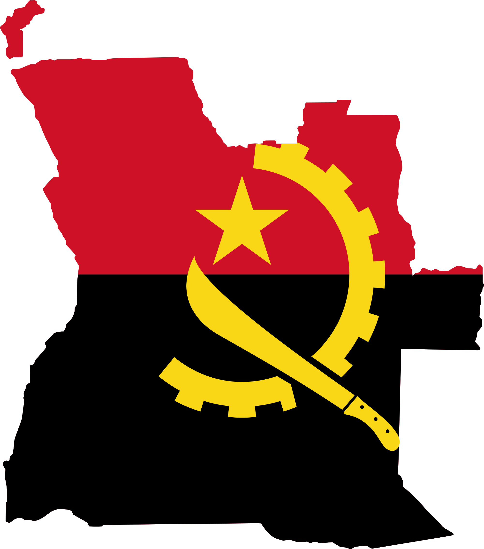 Image Angola Africa Flag With Map Of Svg - Escuela De Evangelizacion San Andres (2000x2268)