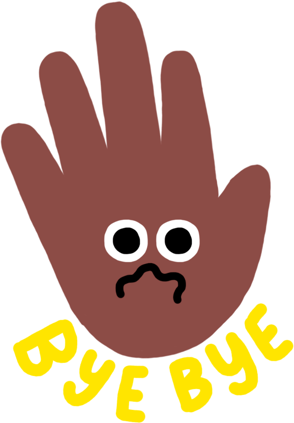 Sad Bye Bye Sticker By Maria Rodilla - Bye Bye Hand Gif (880x908)