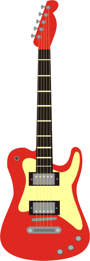Electric - Guitar - Clip - Art - Red Electric Guitar Clipart (298x861)