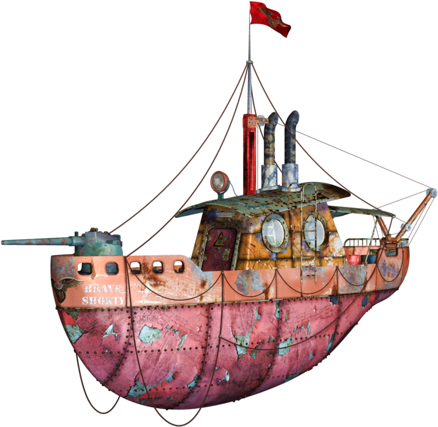 Steampunk Flying Tug Boat 01 Png Stock By Roy3d On - Steampunk Boat (910x879)