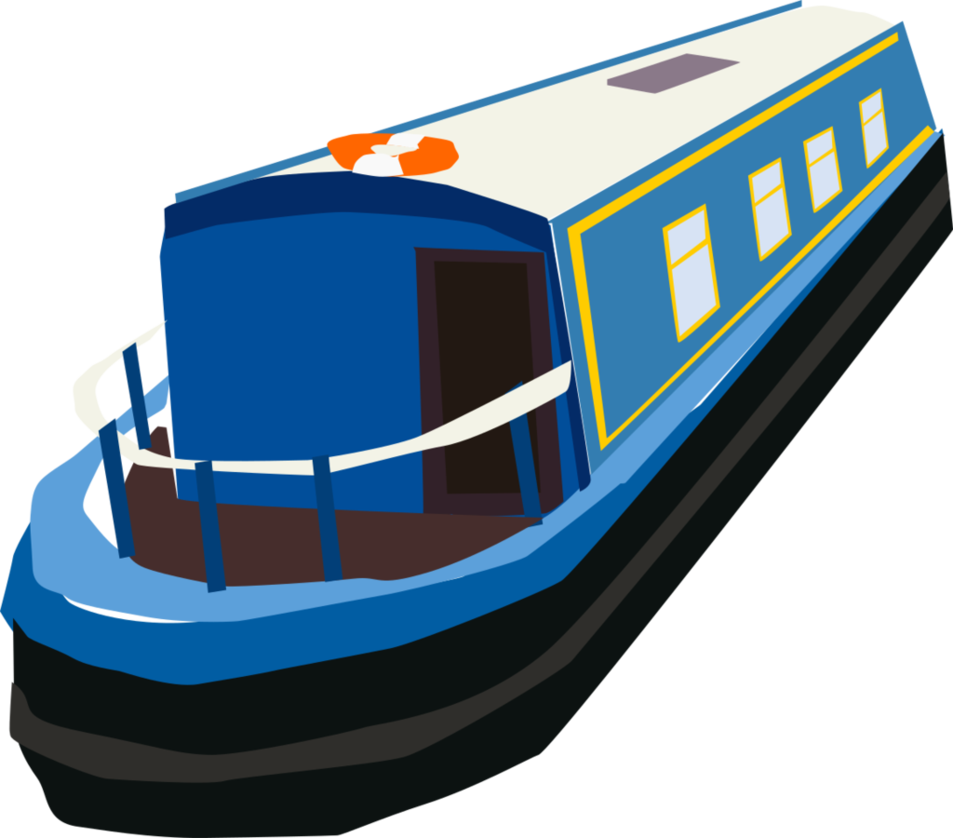 A Blue English Narrow Boat By Oceanrailroader - Water Transportation (953x838)
