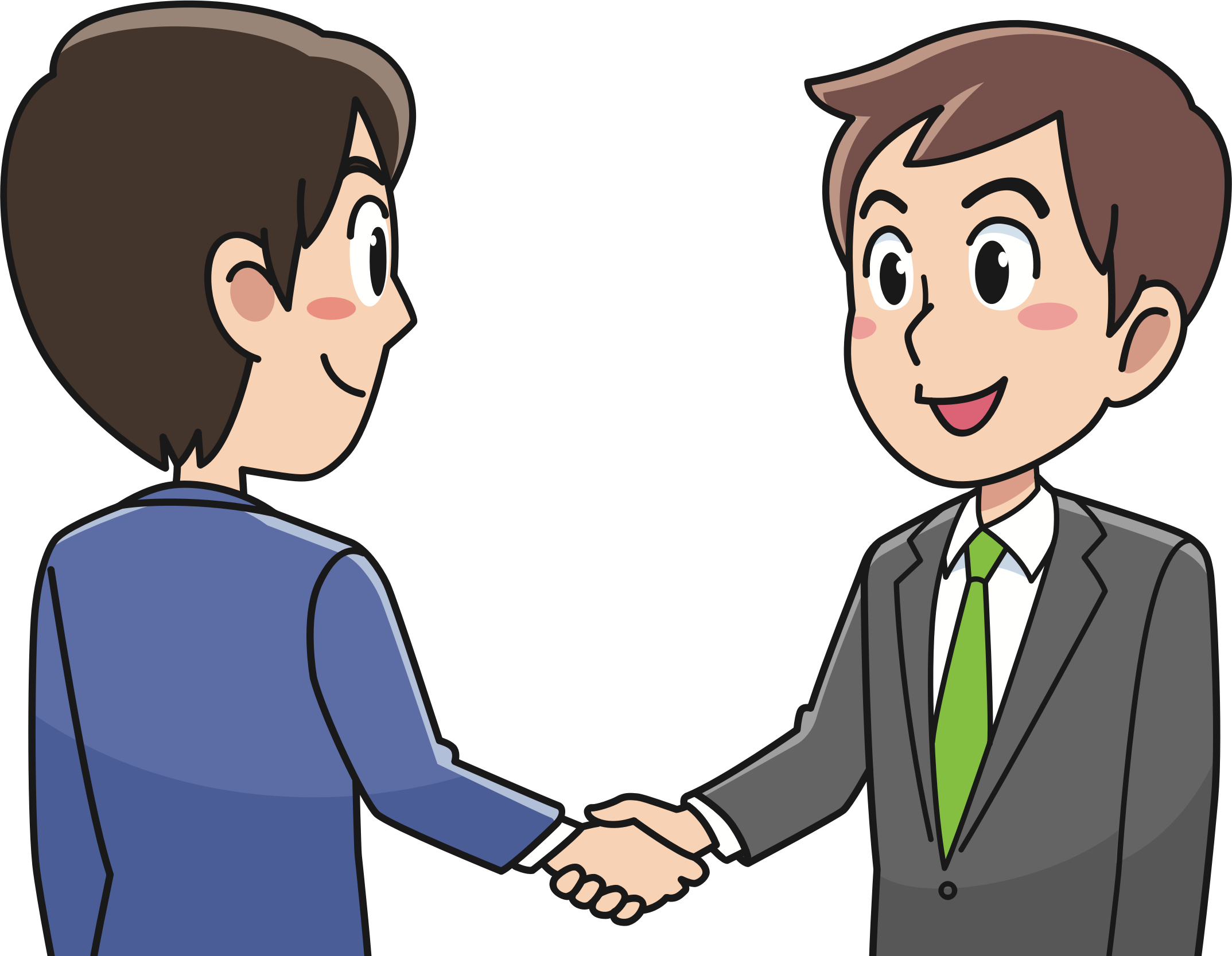 Big Image - Handshake Clipart (2147x1667)