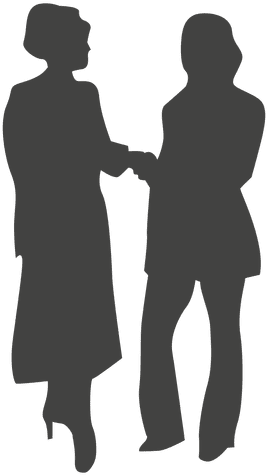 Businesswomen Shaking Hands Silhouette Transparent - Handshake (512x512)