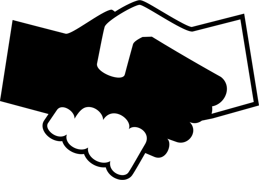Black And White Shaking Hands Svg Png Icon Free Download - Unity Logo Blabk And White (980x682)