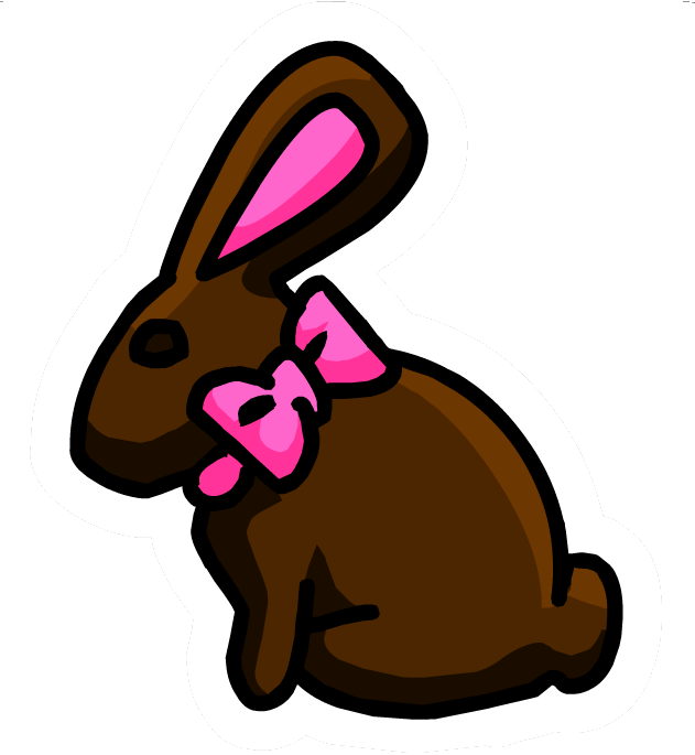 Chocolate Bunny Pin - Chocolate Bunny Free Clipart (631x685)