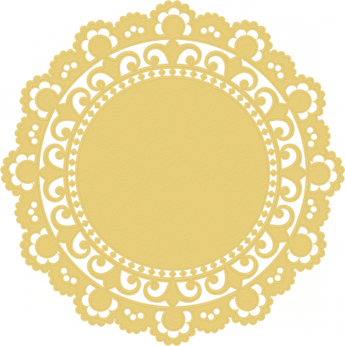 Marisa Lerin Doily 1 Yellow Asset Prague Embellishment - Blonda De Papel Vector (500x501)