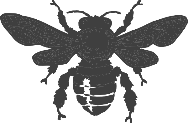 Dark Gray Bee Png Clip Arts - Dark Bee (600x394)