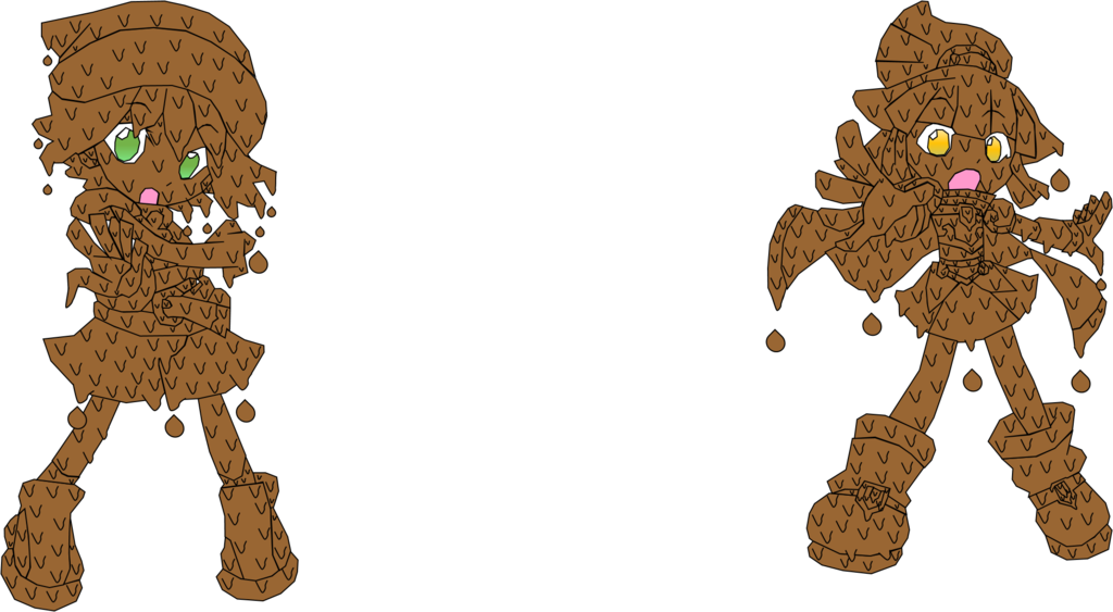 Arle Nadja And Amitie Covered In Mud By Pixelatedbee - Cartoon Covered In Mud (1024x563)