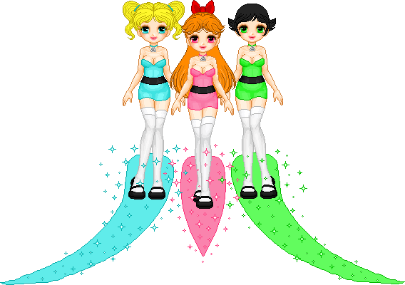 Sexy Powerpuff Girls Pixel By Starfiregal92 - Sexy Girl Pixel Art (568x400)
