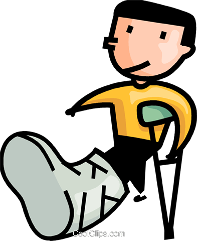 Broken Leg Clipart - Boy With Broken Leg (571x700)