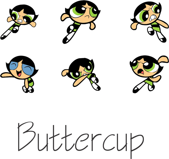 Buttercup The Powerpuff Girls Vector Characters - Powerpuff Girls, The Season 3 - Dvd (555x520)