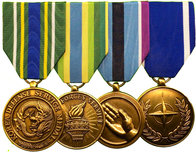 Medal Mounting, Large Medals, Usaf, Bottom Row - Gold Medal (1024x640)