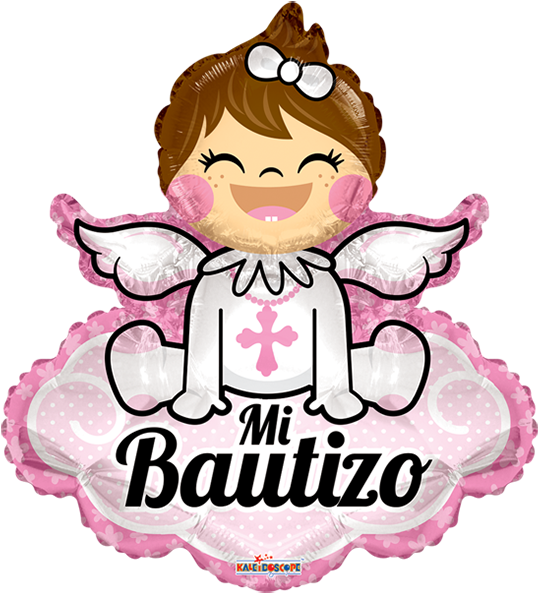 Mi Bautizo Angelita Con Nube Minishape - Mi Bautizo Niña Cruz (600x600)