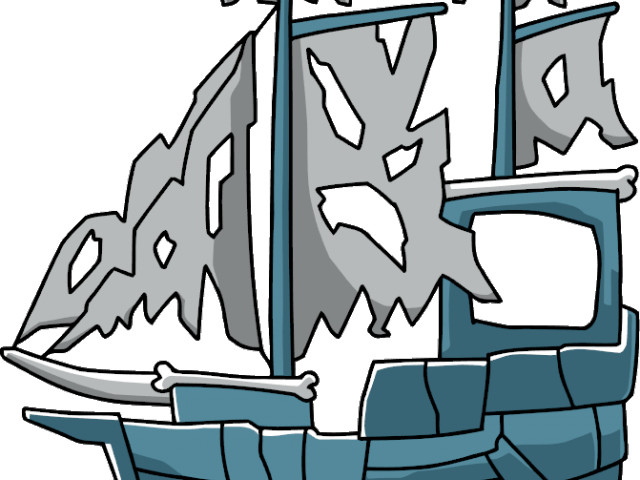 Ghostly Clipart Pirate Ship - Ghostly Clipart Pirate Ship (640x480)