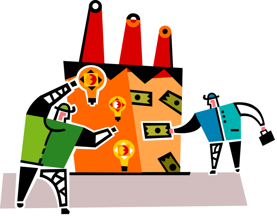 Vector Illustration Of Management Invests Money In - Graphic Design (900x700)