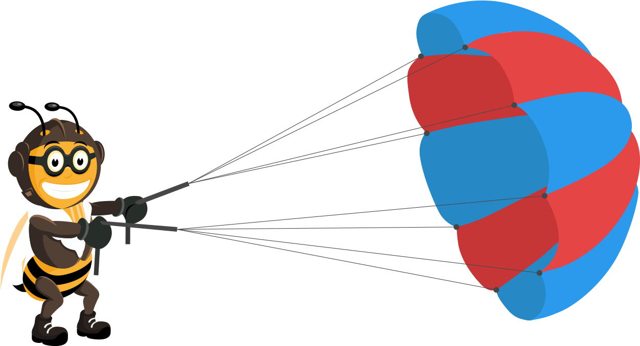 Com Bee Parachute - Cartoon (1386x728)