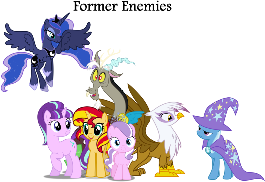 Former Enemies 灷 Pony Princess Luna Rarity Sunset Shimmer - My Little Pony Reformed Villains (1024x641)