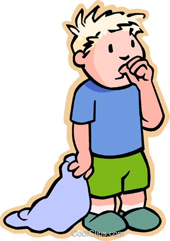 Blanket Clipart Security - Sucking Finger O Png (338x480)