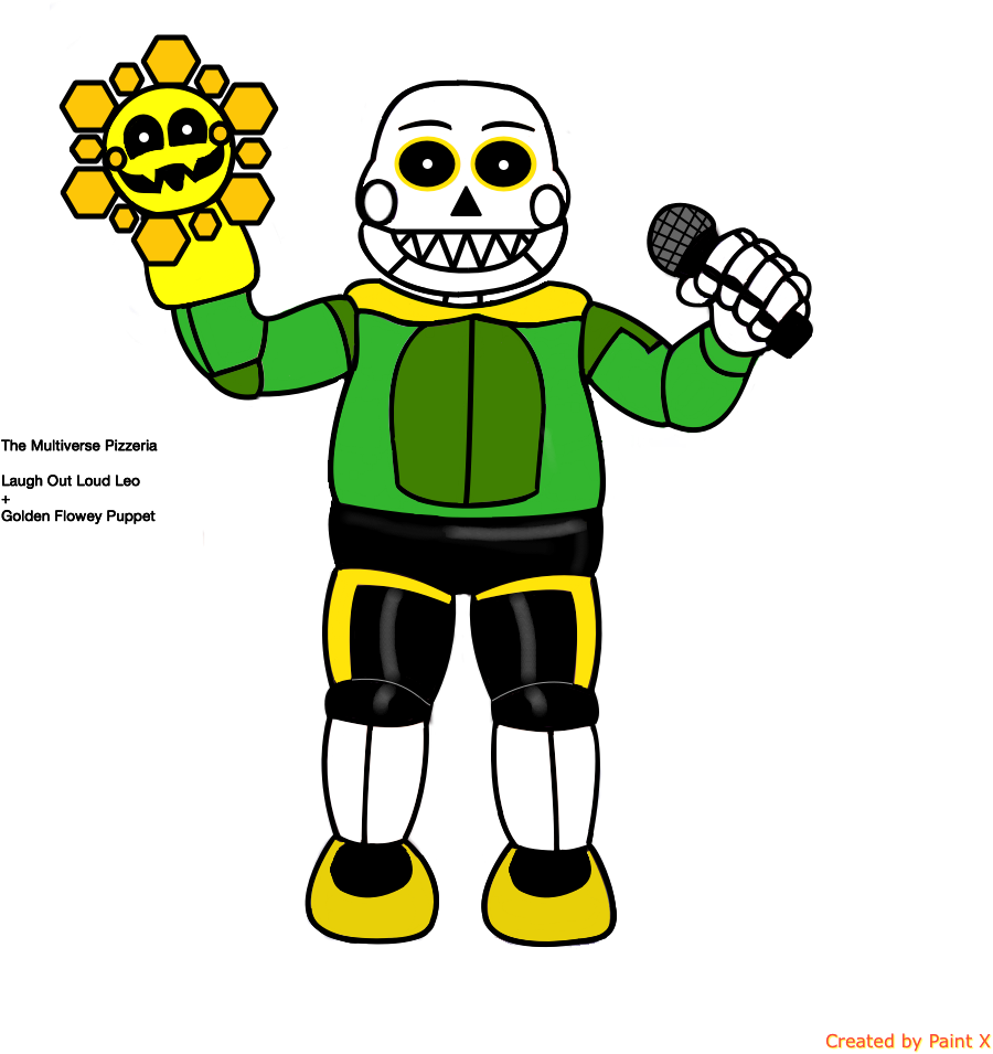 Laugh Out Loud Leo Sans Golden Flowey By Chesha18 - Flowey X Sans (1024x1024)