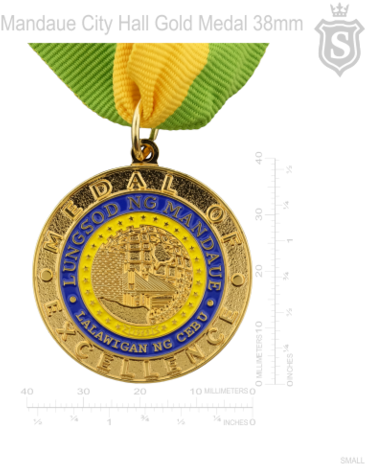 Mandaue City Hall Medal Of Excellence Gold 38mm - Gold Medal (480x480)