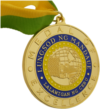 Mandaue City Hall Medal Of Excellence Gold 65 Mm - Gold Medal (480x480)