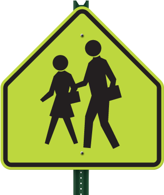 Temporary Traffic Control Signs - School Pedestrian Crossing Sign (400x400)