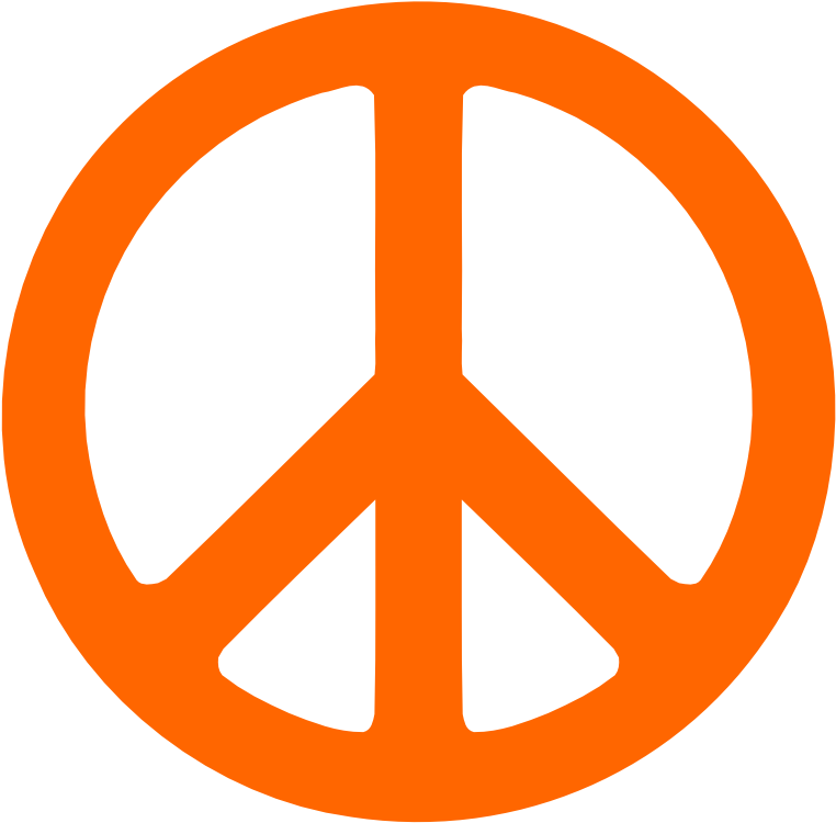 Safety Orange Peace Symbol 1 Dweeb Peacesymbol - Peace Symbol Png (777x777)