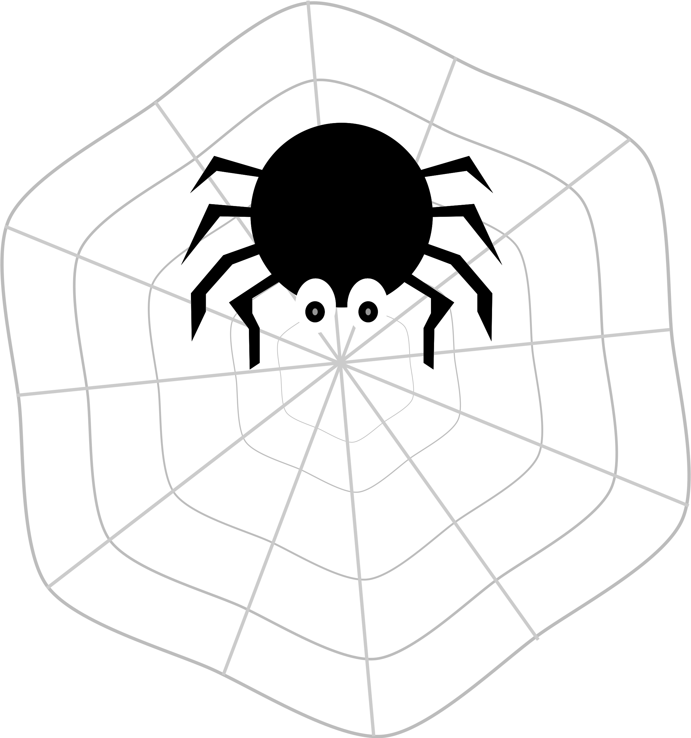 Spider On Web - Animated Spider In Web (2240x2400)