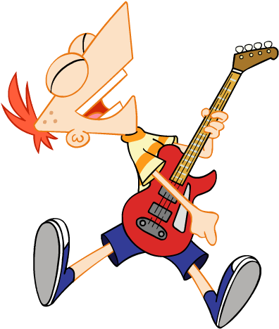 Phineas Clip Art - Phineas And Ferb Guitar (406x526)