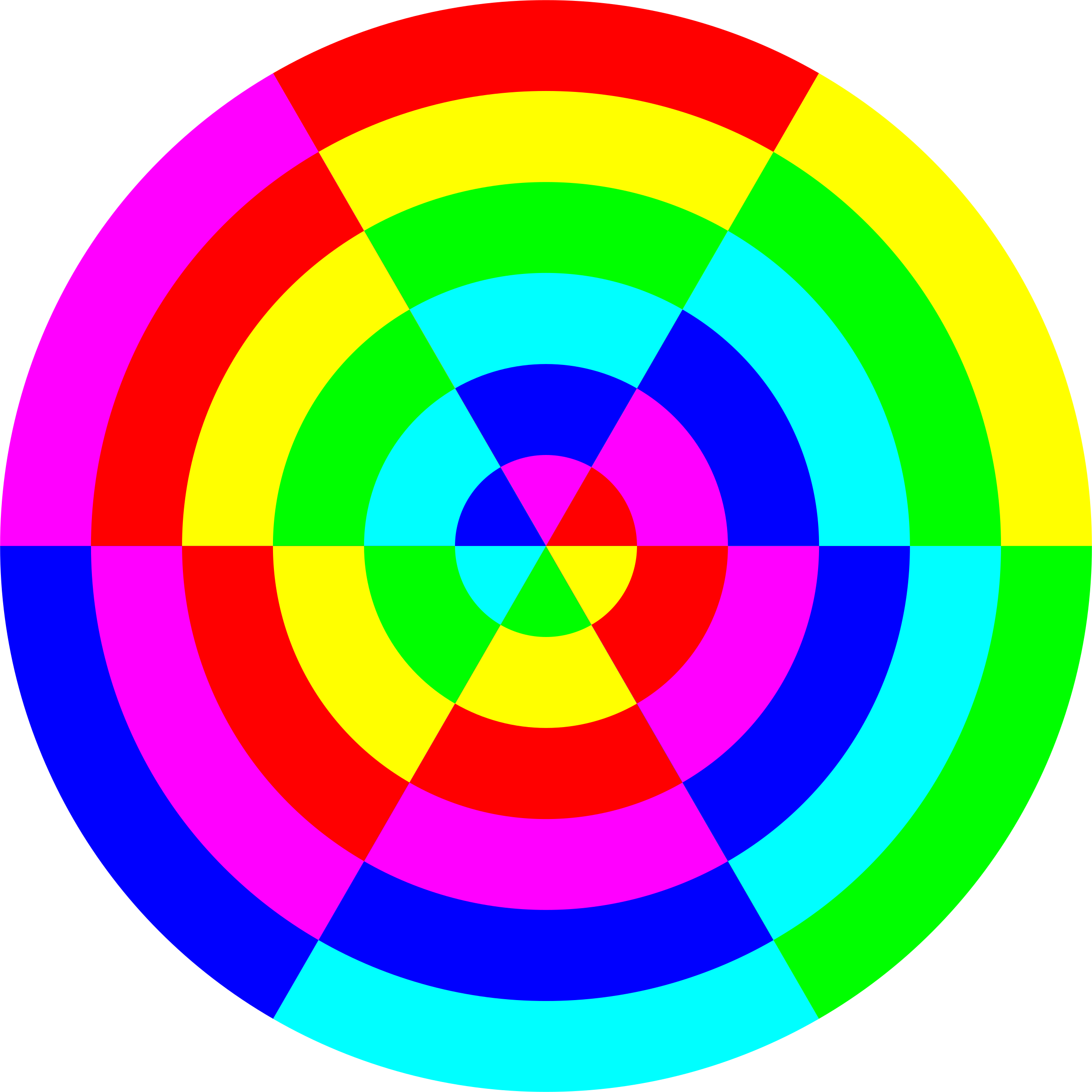 6 Color Pizza - Clip Art (2400x2400)