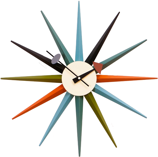 George Nelson Starburst Clock Wall Clock - Vitra Sunburst Clock (632x632)