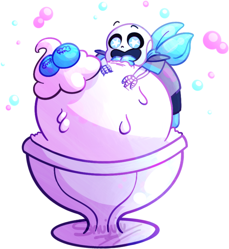 Blue Berry Ice Cream By Shujuju - Ice Cream (800x866)