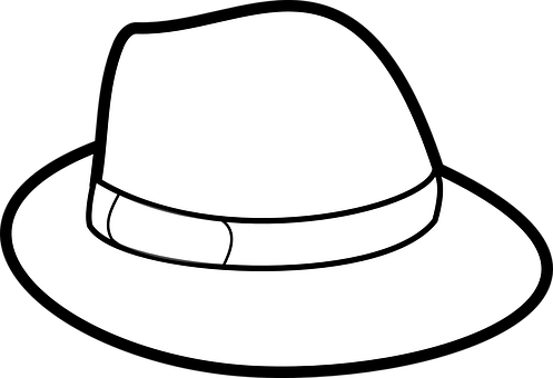 Fedora, Hat, Clothing, Fashion, Retro - Hat Outline Png (497x340)