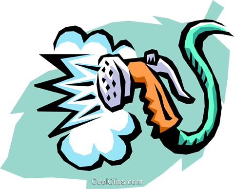 Garden Hose Spraying Royalty Free Vector Clip Art Illustration - Garden Hose Clip Art (480x388)