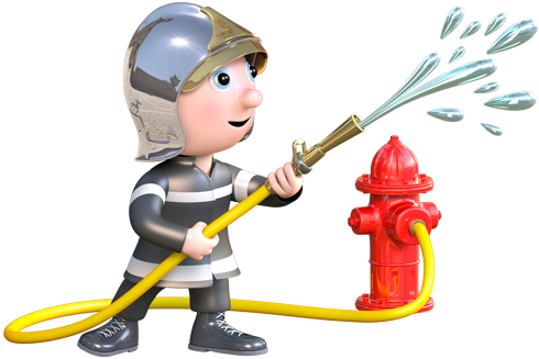 Stickers For Kids - Stickers Effet 3d- Pompier 2 (490x327)