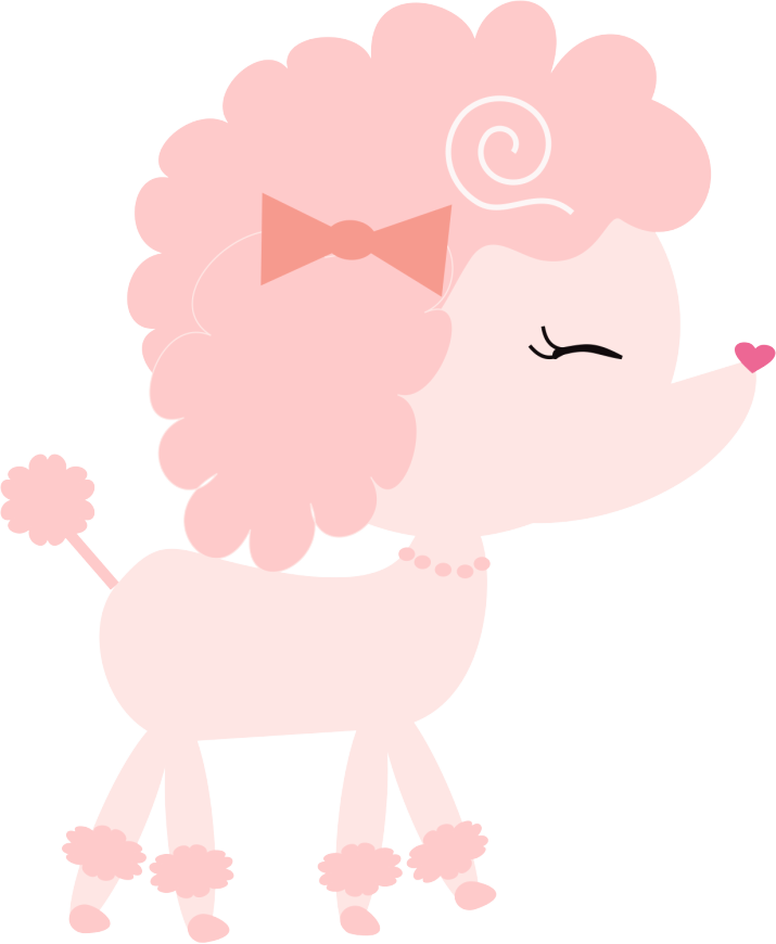 Tres Chic Paris Baby Clipart - Poodle Rosa Png (715x870)