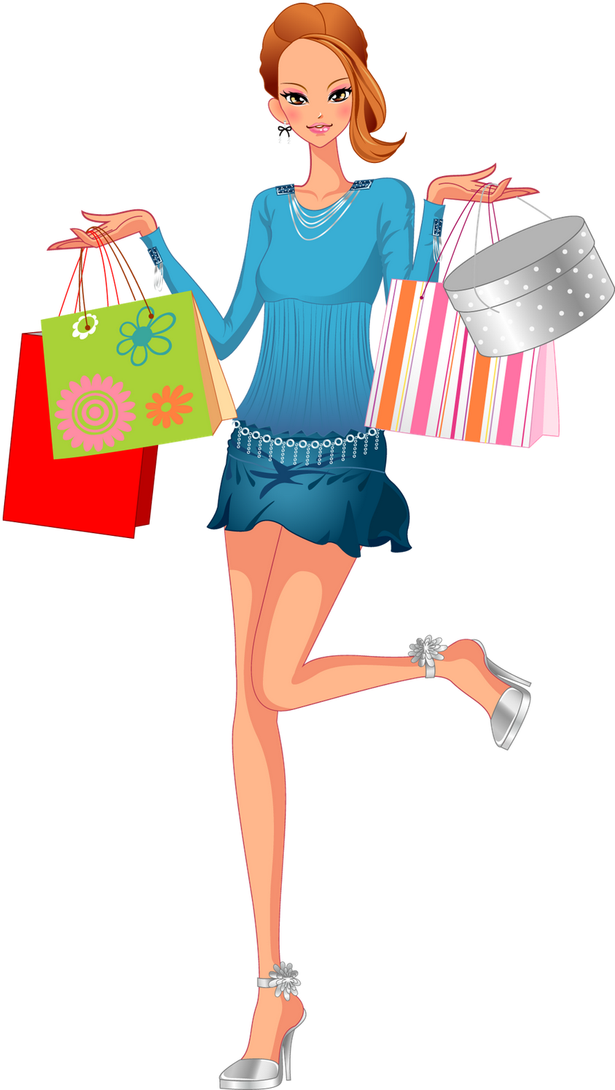 Fashion Shopping Woman Clip Art - Girls Shopping (933x1600)
