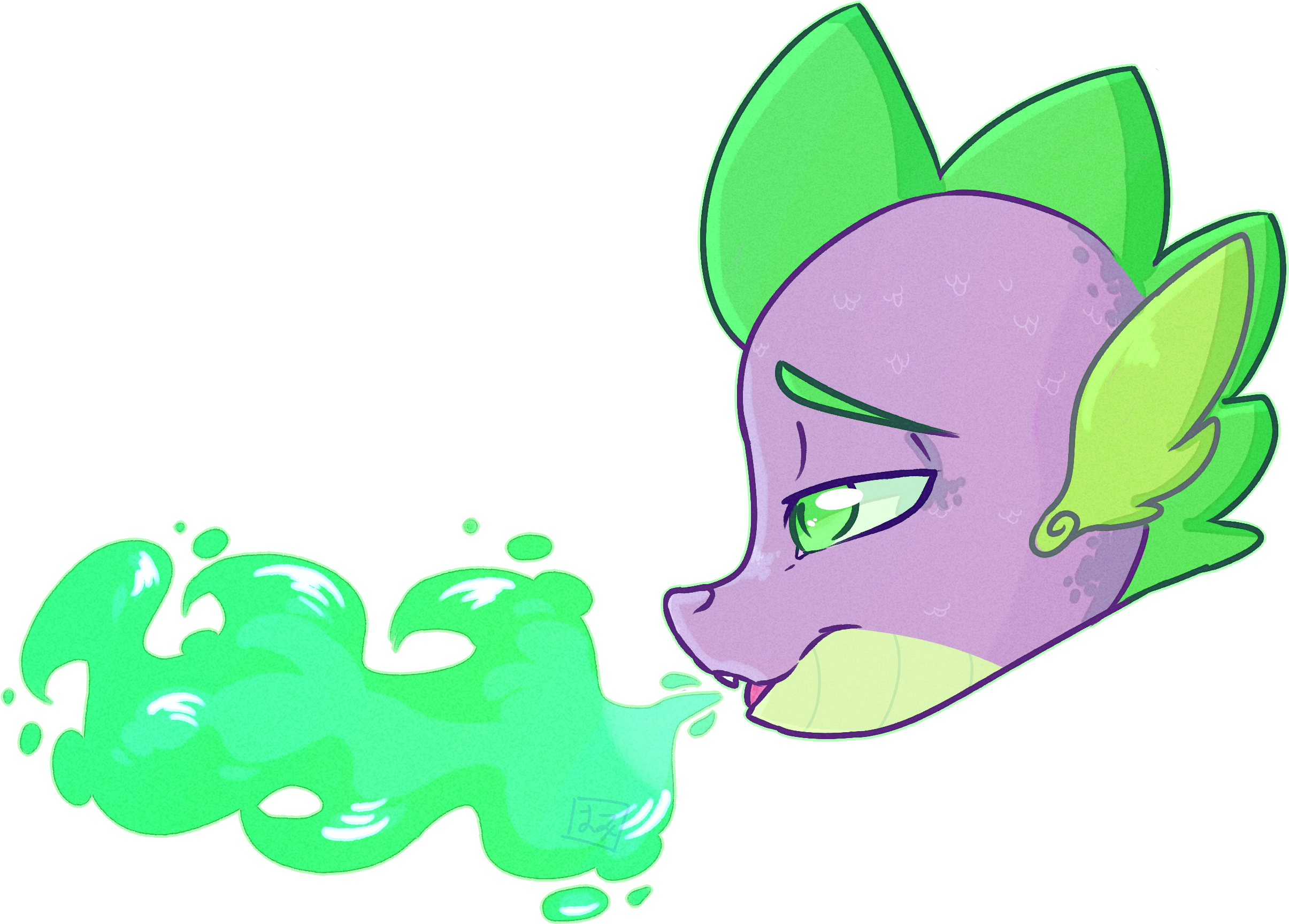 Yomitai, Bust, Dragon, Fire, Fire Breath, Green Fire, - Drawing (2697x1801)