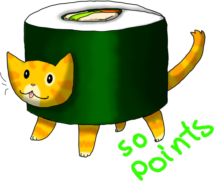 Auction Sushi Cat Adopt - Cartoon (900x675)