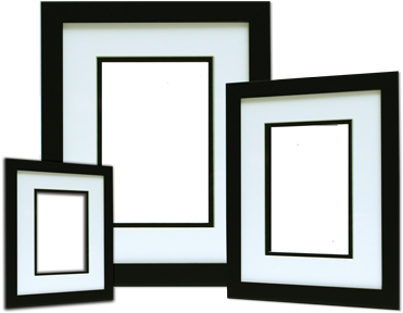 Simple Black Frame With Mount - Clip Art (480x320)