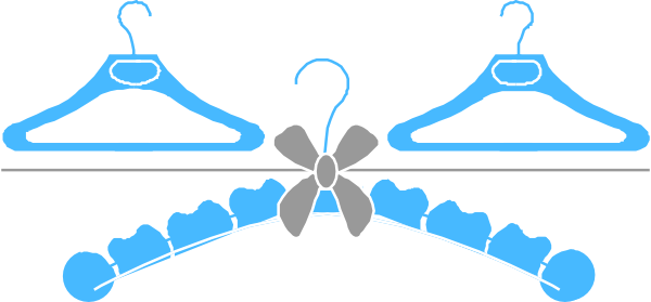 Blue And Grey Baby Hangers Clip Art At Clker - Cabide De Roupas Png (600x279)