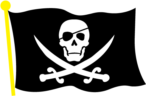 Flag Png - Skull And Crossbones Flag Clipart (500x325)