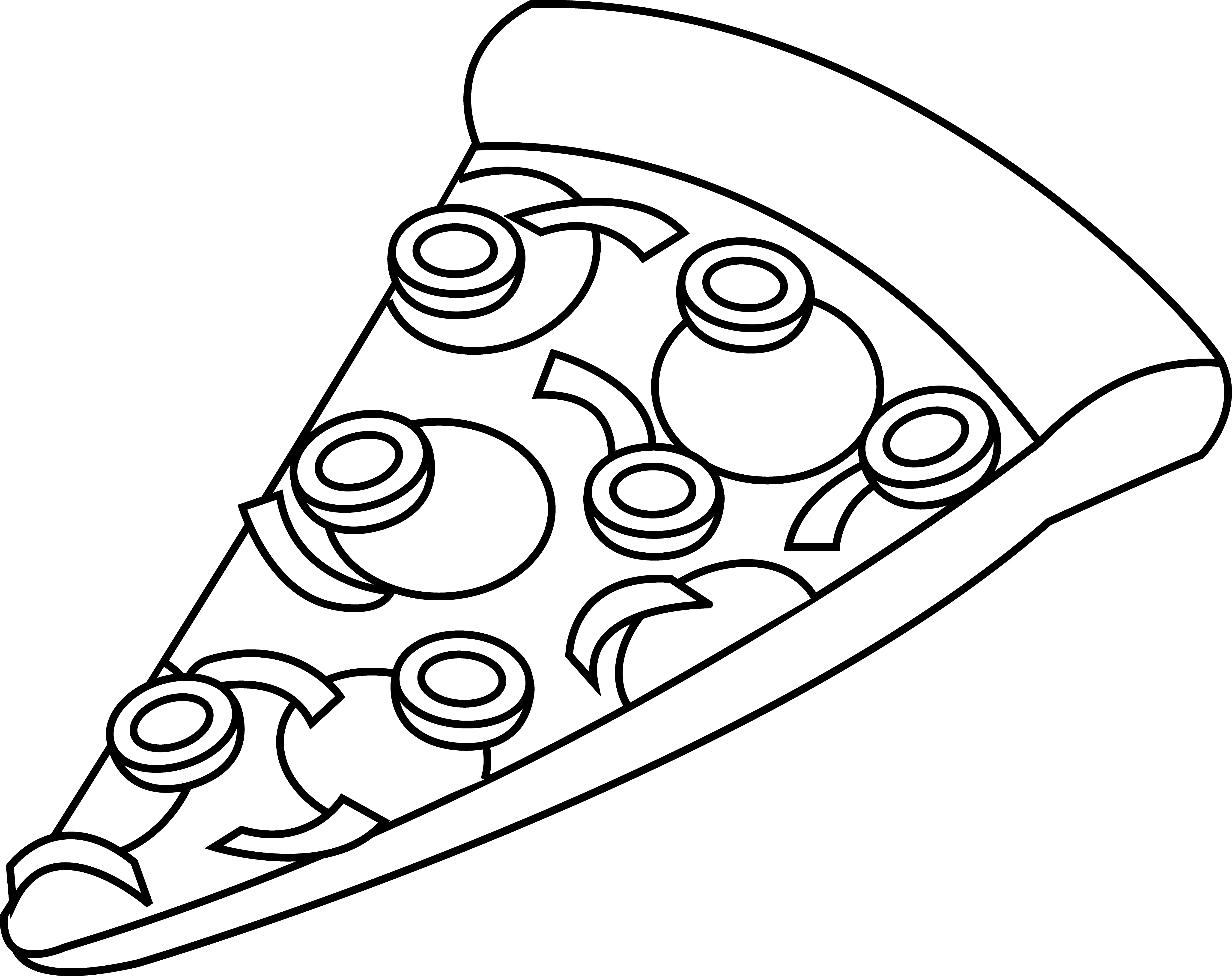Png Pizza Black And White Transparent Pizza Black And - Clip Art Black And White (5341x4230)