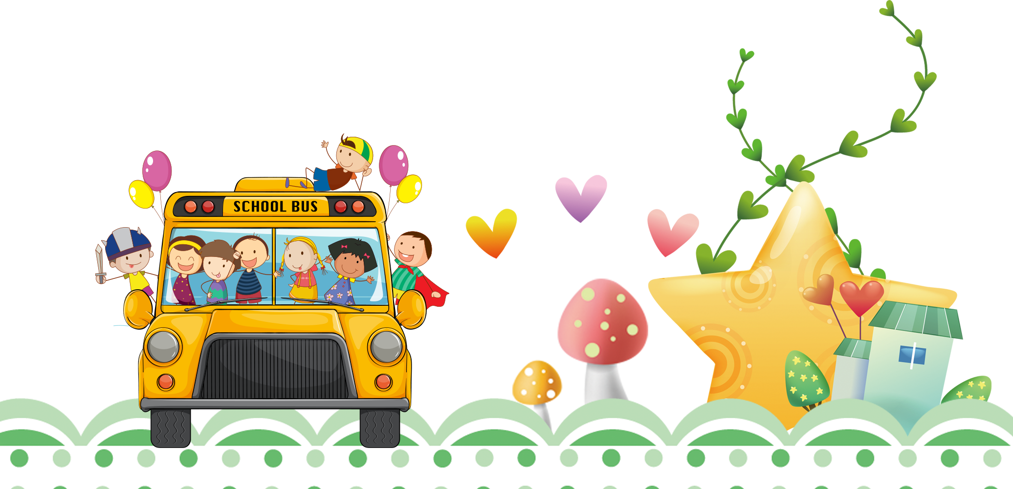Bus School Microsoft Powerpoint Template Clip Art Cartoon - Poems School Is Out (2072x1001)