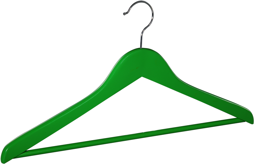 Lotus Wood Hanger With Green Painting With Bar - Clothes Hanger (1020x680)