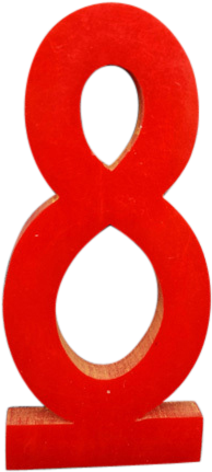 Red Bakelite Numeral 8 Number 1930s In Red Bakelite - Number (430x430)