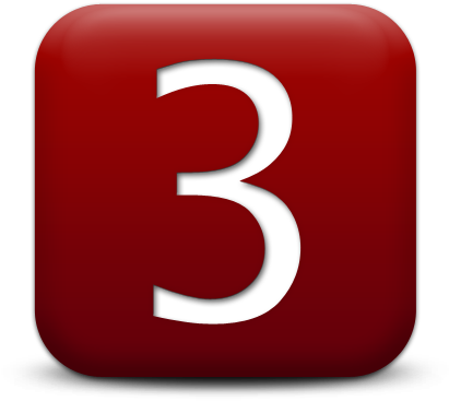 Free Icons Png - Number 3 Red Icon (512x512)