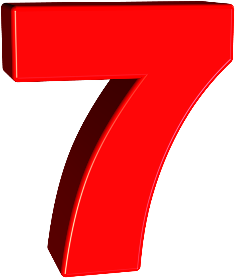 Seven Number 7 Digit Font Png Image - 7 Png (1280x1280)