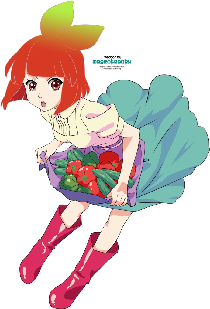 P Ko And Her Veggies By Magenta Anbu - Arakawa Under The Bridge Piko (757x1056)